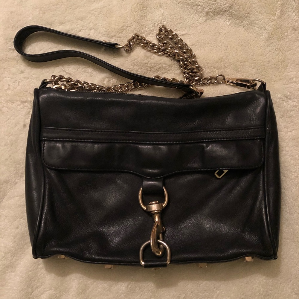 Rebecca Minkoff black leather bag satchel